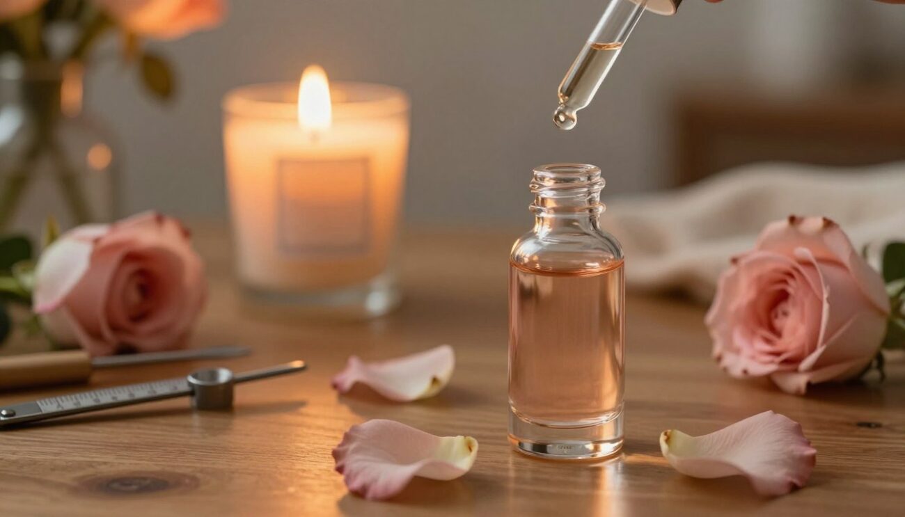 rose candle perfume oil testing